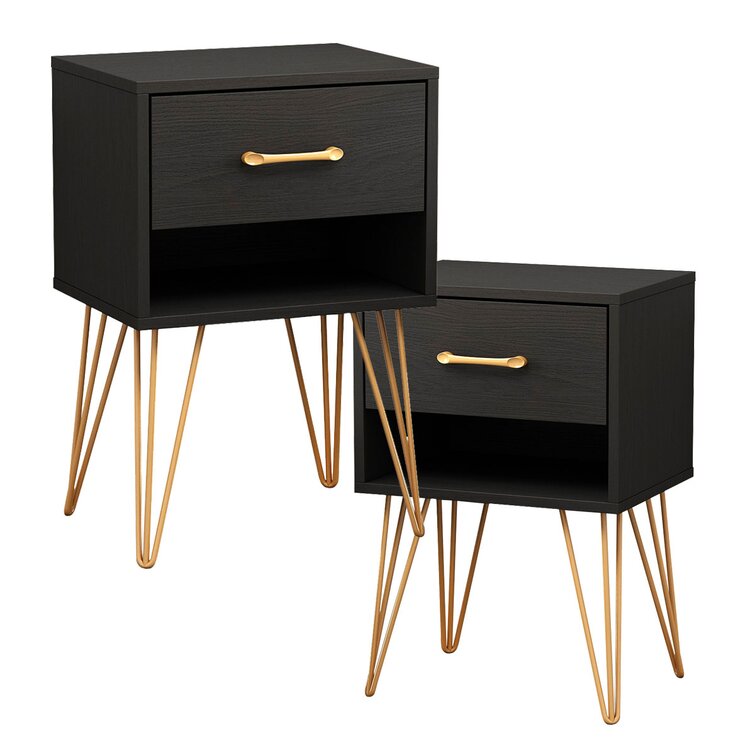 Marthell 1 - Drawer Iron Nightstand